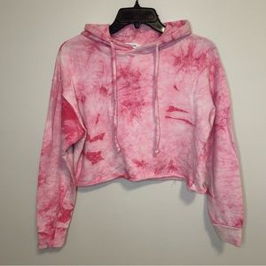 Cropped Hoodie Tie Dye Pattern